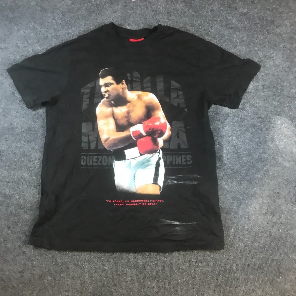 Shoe Palace Muhammad Ali Thrilla in Manila T-Shirt Mens Large Black Crew Neck